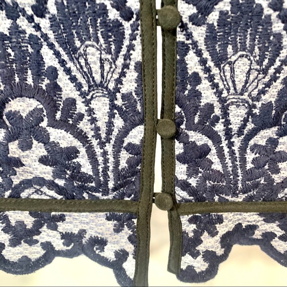 Joie Navy Lace Lemaine Blouse - Picture 6 of 7